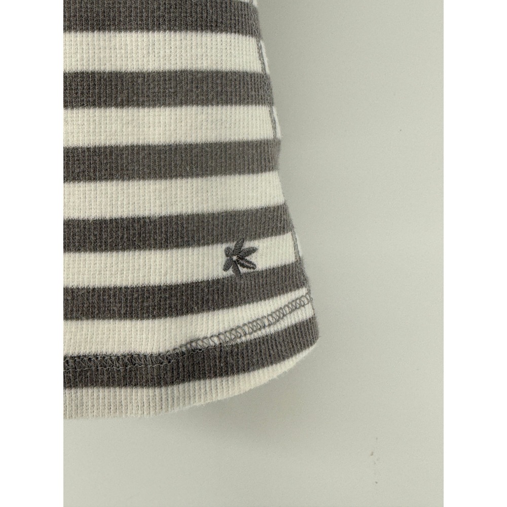 Y2K‎ Striped Racerback Tank Top Gray White Fitted Stretch Indie 2000s Boho L - Picture 2 of 10
